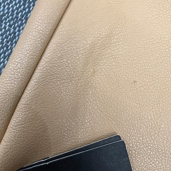 Marc New York Women's Faux Leather Cut Out Design Raw Edge Beige Jacket Size L - Picture 12 of 13